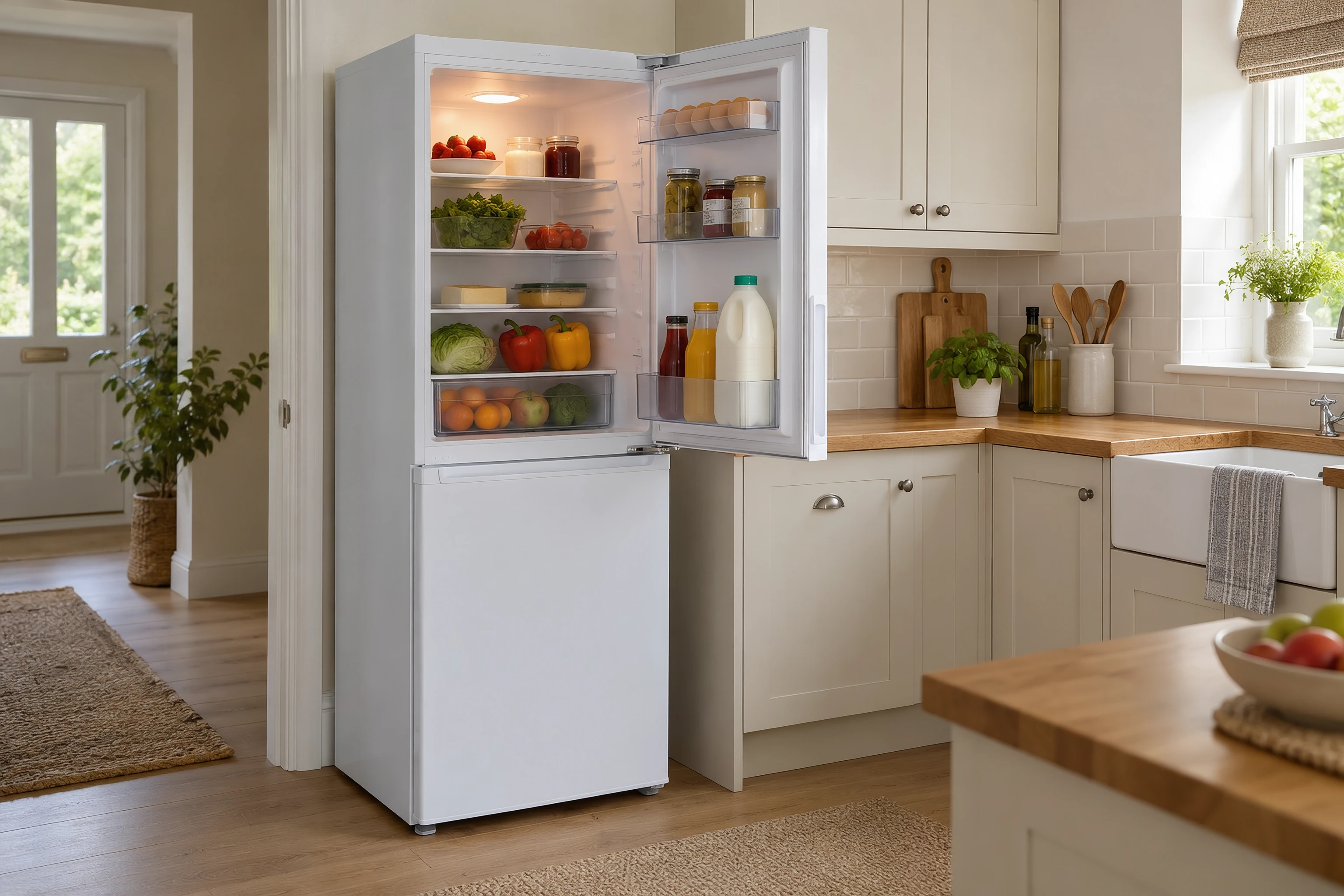 Illustrative conventional single-column fridge-freezer